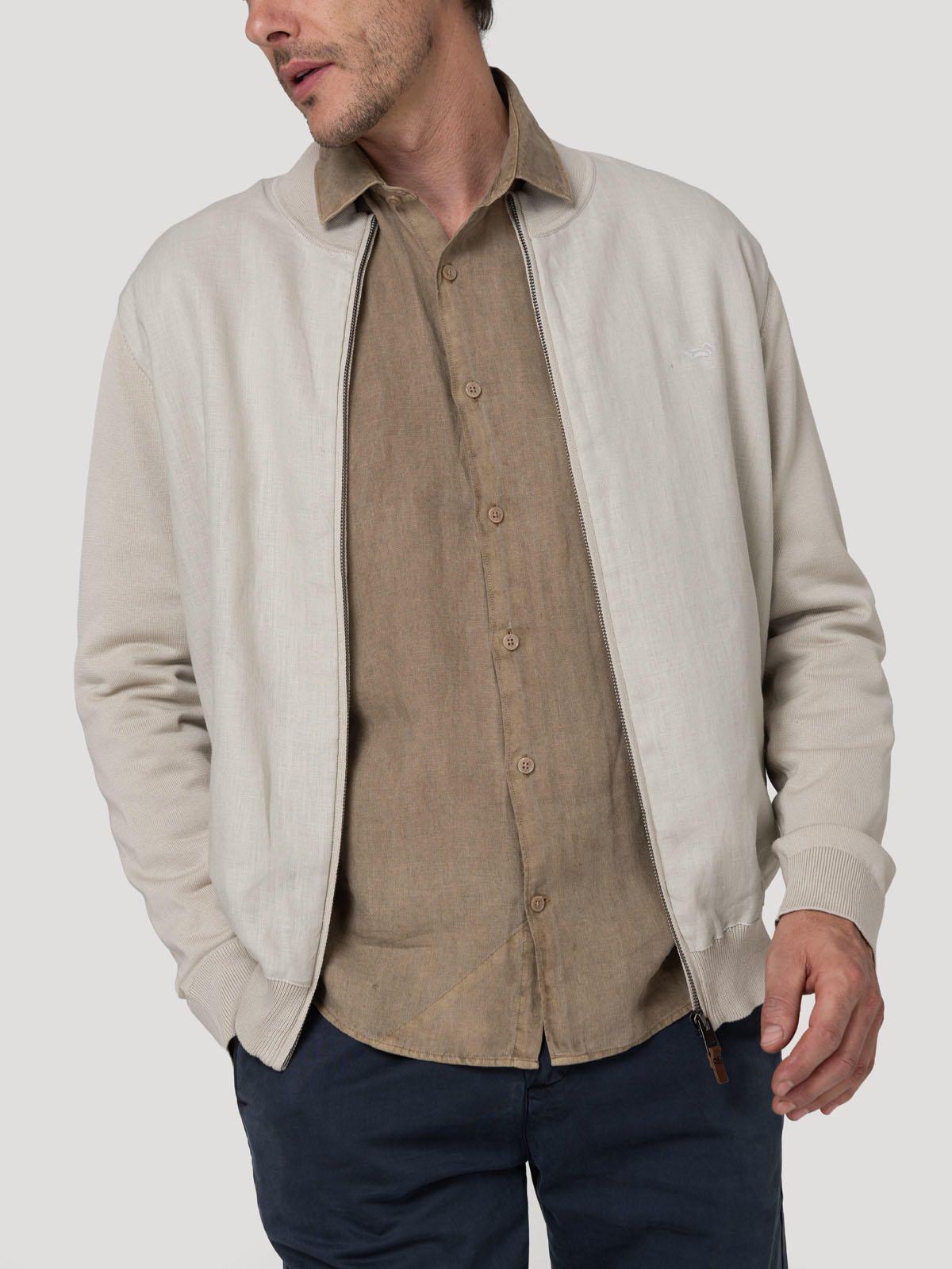 Chaqueta Lino Orgánico Hombre Velin Beige-4