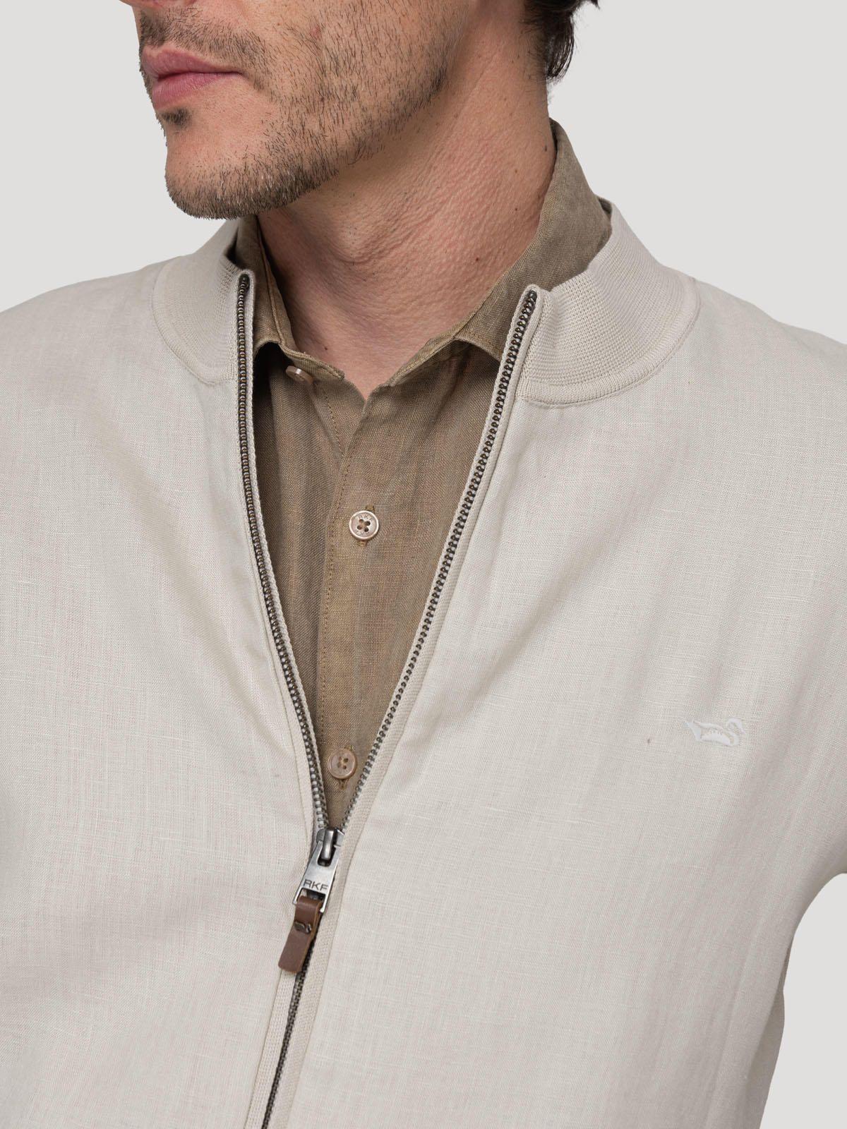 Chaqueta Lino Orgánico Hombre Velin Beige-6