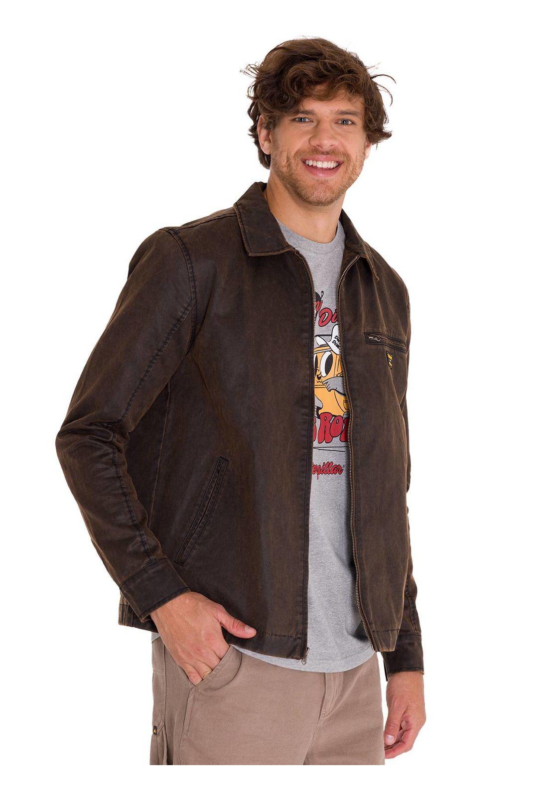 Chaqueta Casual Waxed Chore Hombre Café Oscura-0