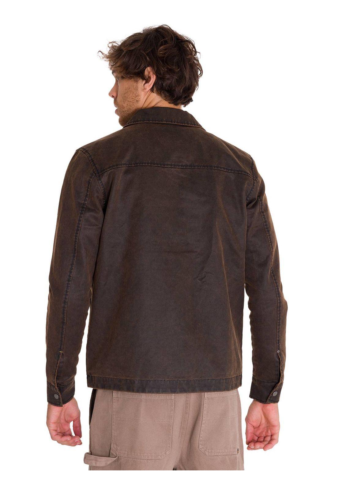 Chaqueta Casual Waxed Chore Hombre Café Oscura-3