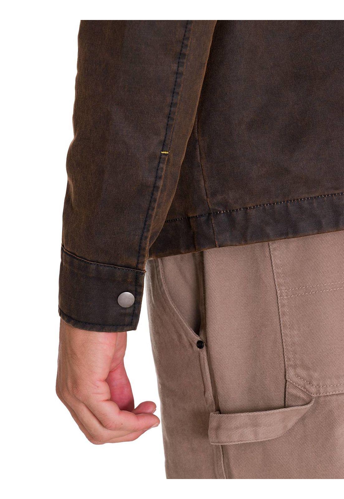 Chaqueta Casual Waxed Chore Hombre Café Oscura-5