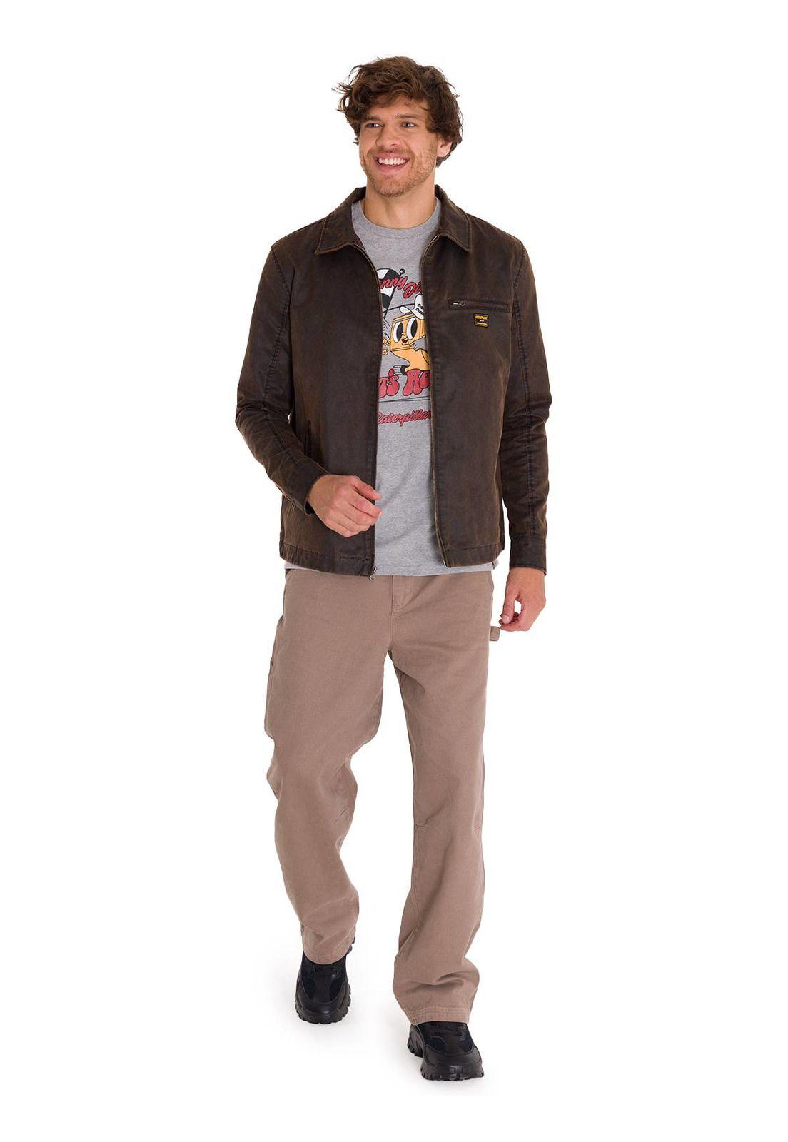 Chaqueta Casual Waxed Chore Hombre Café Oscura-7