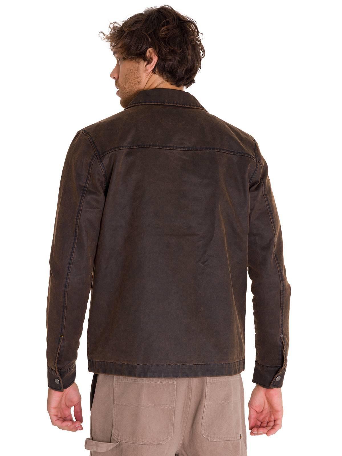 Chaqueta Casual Waxed Chore Hombre Café Oscura-3