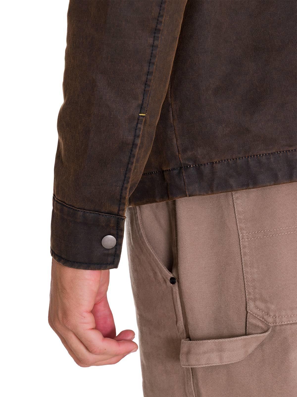 Chaqueta Casual Waxed Chore Hombre Café Oscura-5