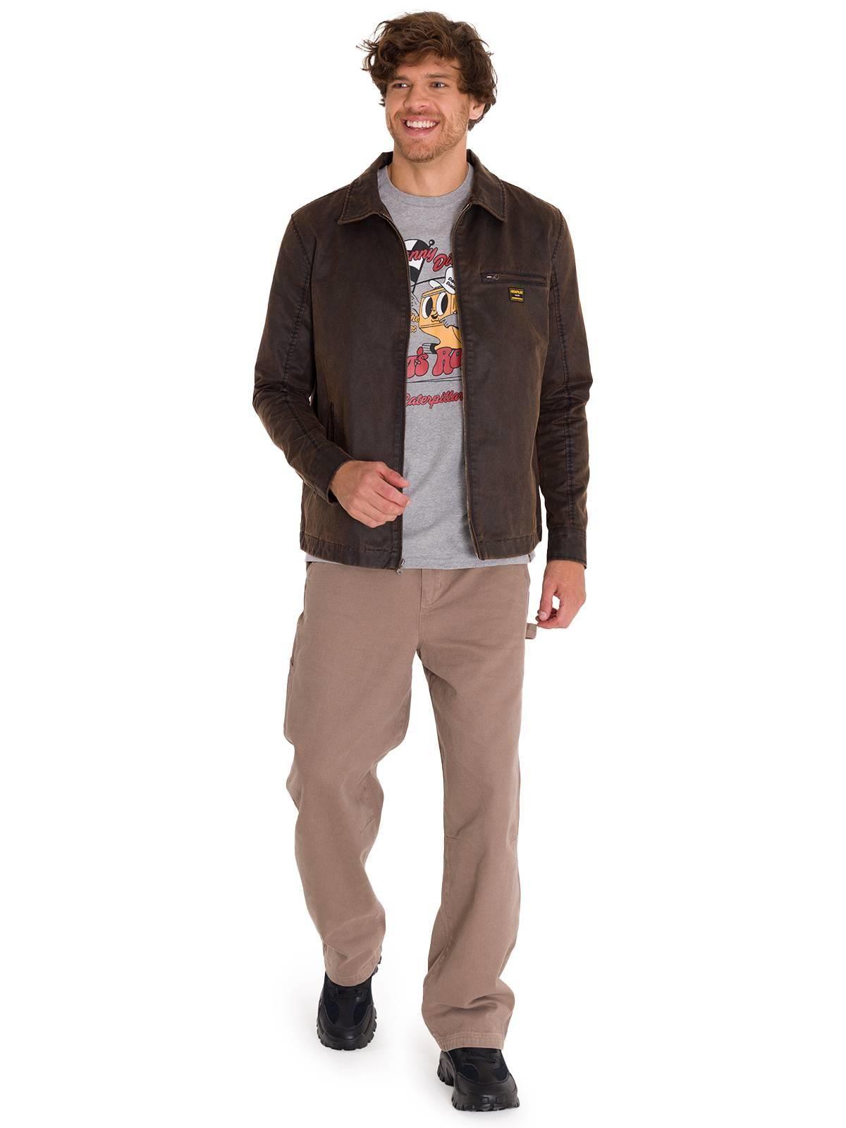 Chaqueta Casual Waxed Chore Hombre Café Oscura-7