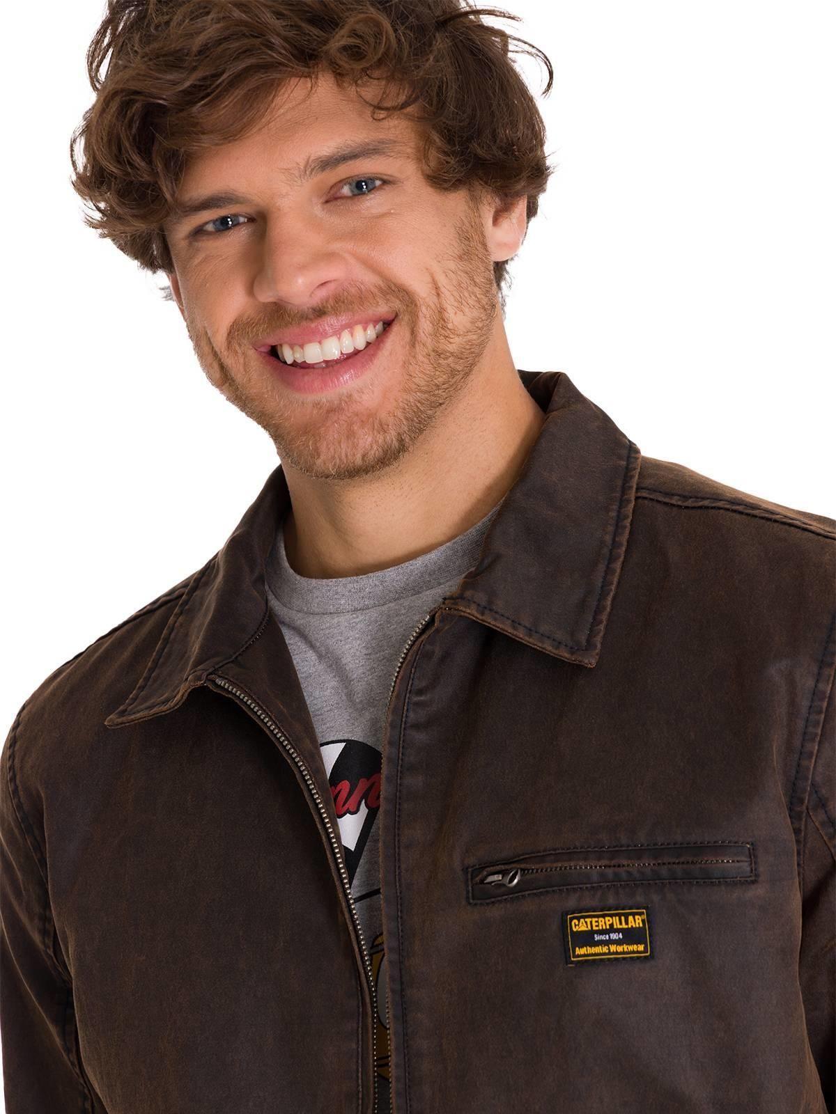 Chaqueta Casual Waxed Chore Hombre Café Oscura-4