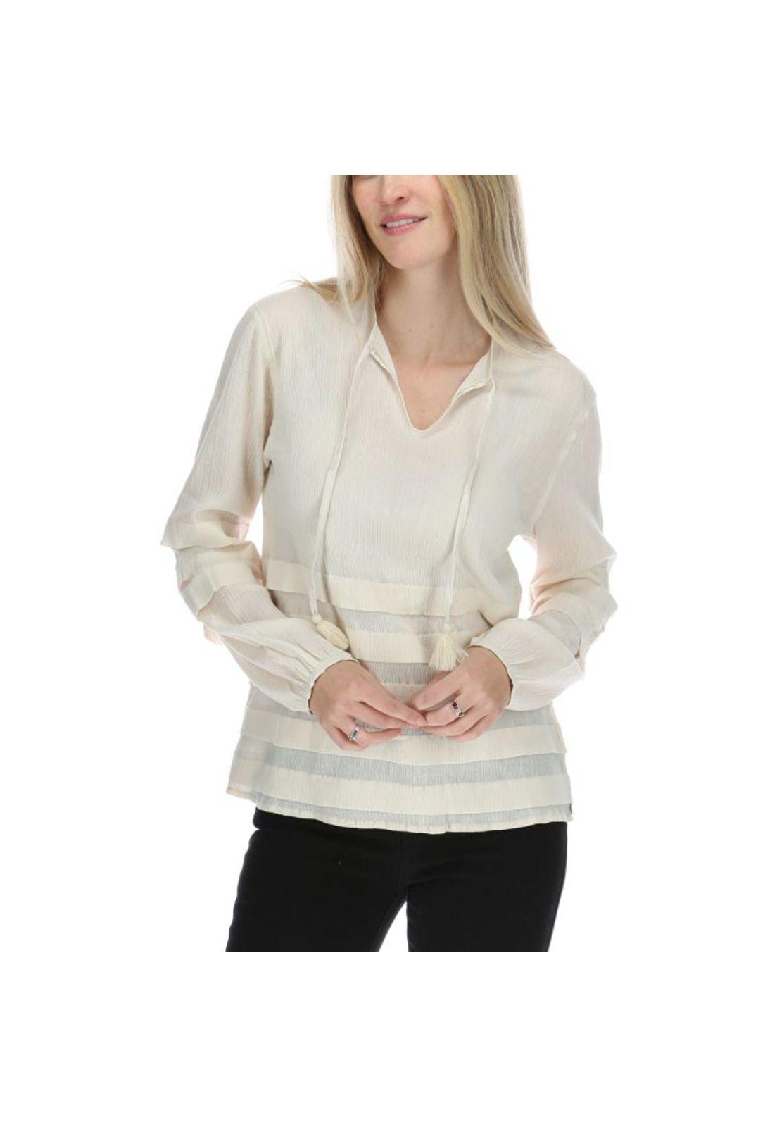 Blusa Ml Mujer Pleated L/S Shirt Rosa-0