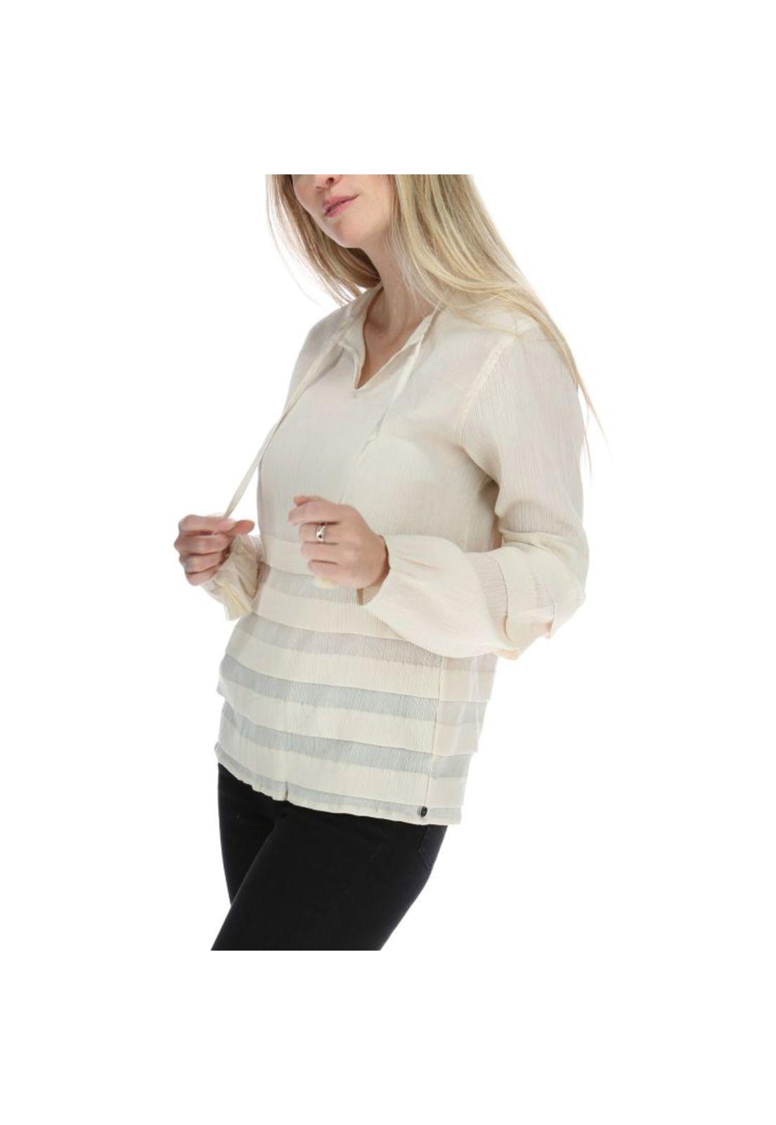 Blusa Ml Mujer Pleated L/S Shirt Rosa-1