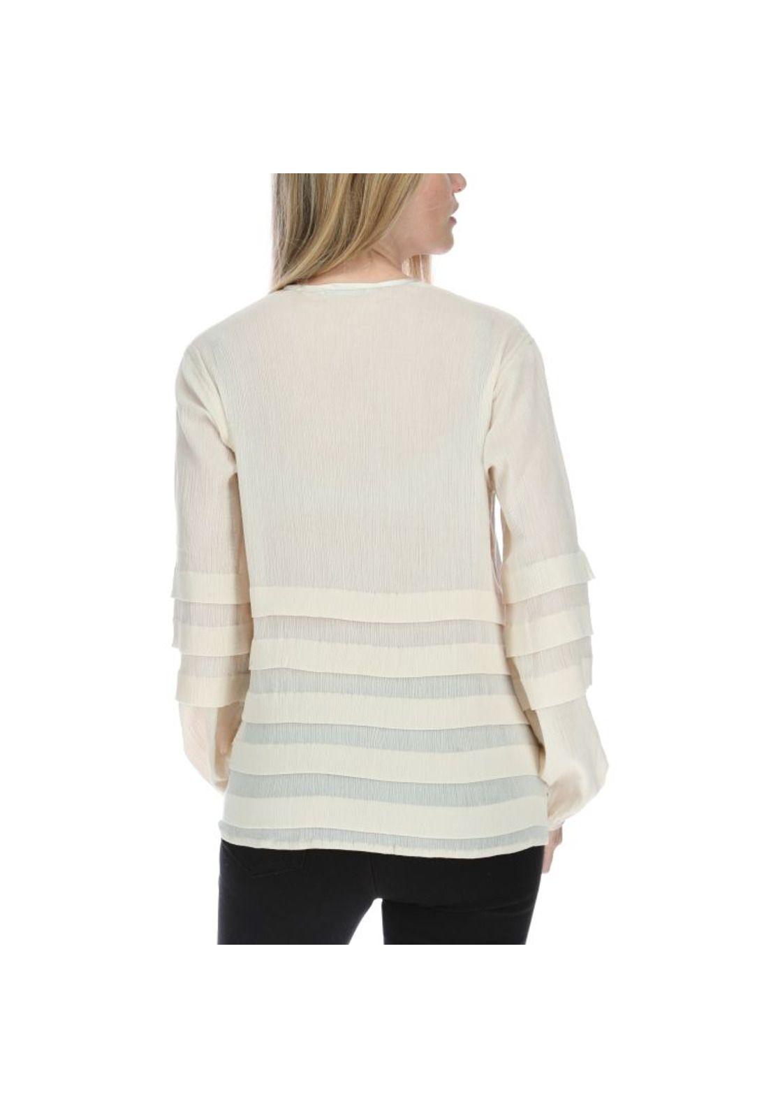 Blusa Ml Mujer Pleated L/S Shirt Rosa-2