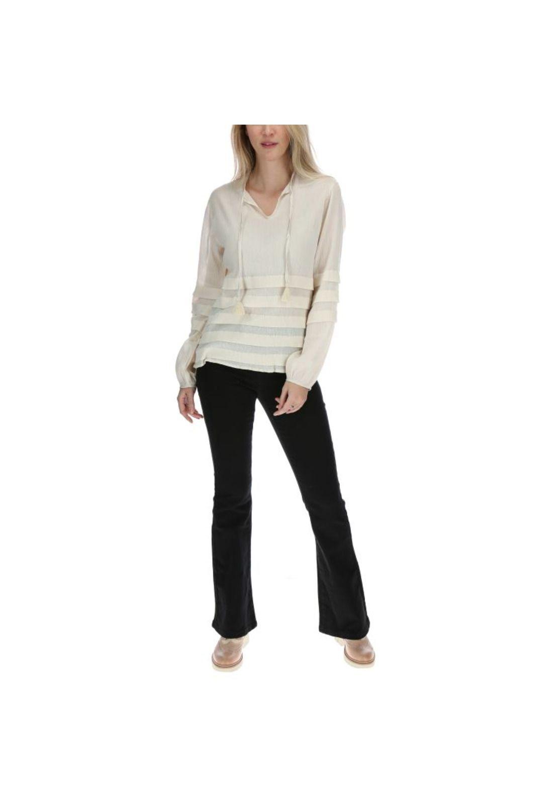 Blusa Ml Mujer Pleated L/S Shirt Rosa-4