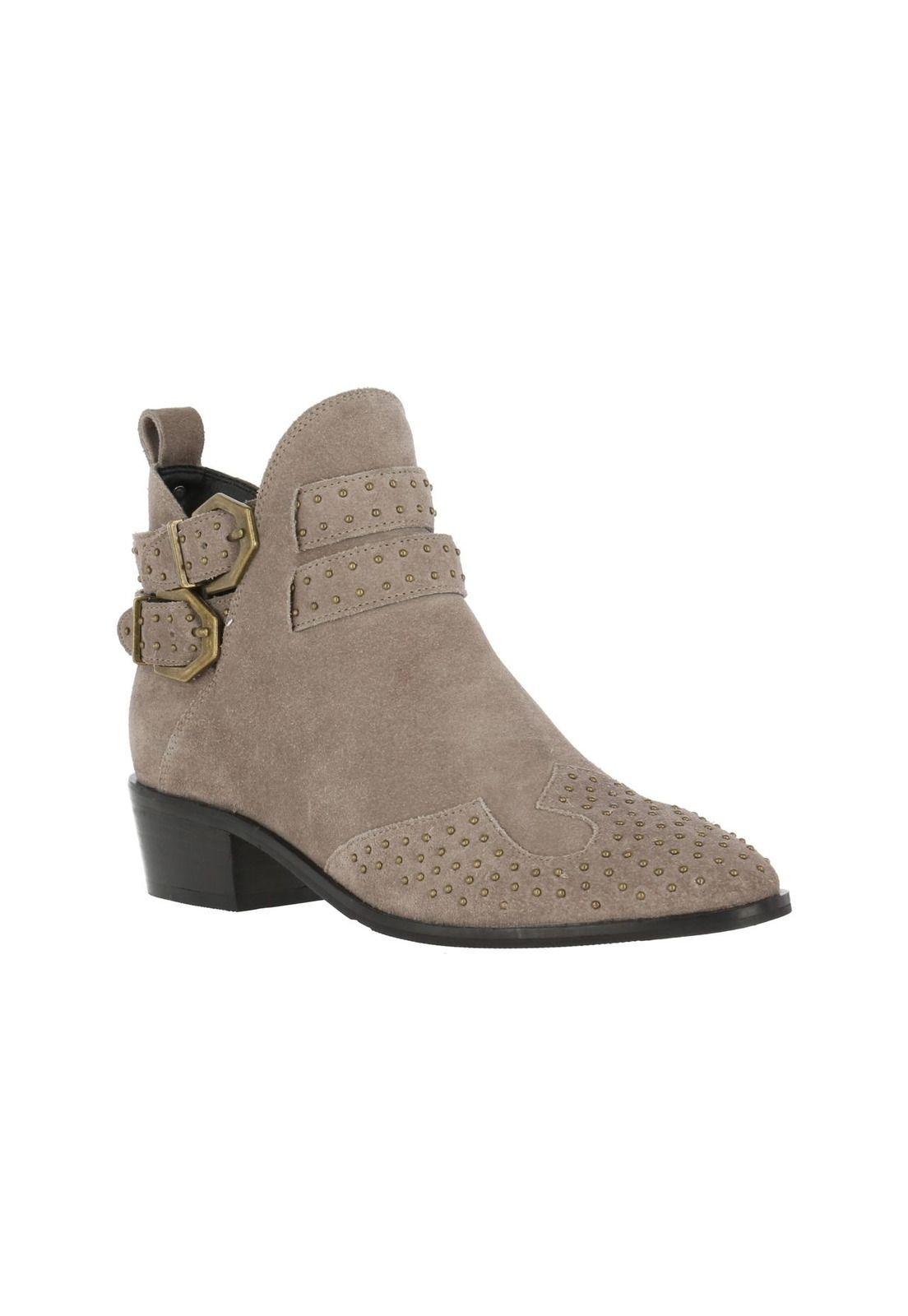 Botin Cuero Mujer Denver Taupe-0