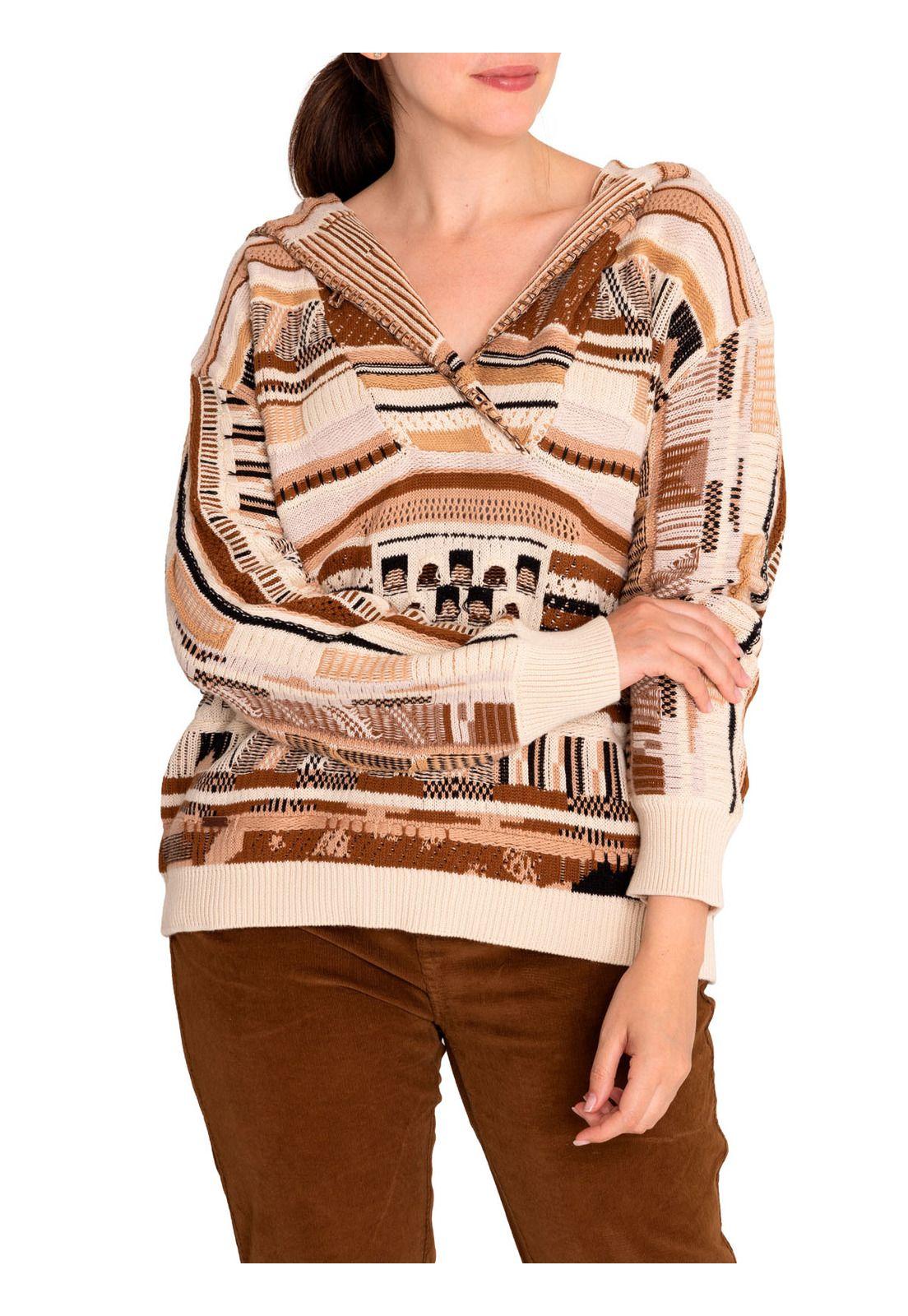 Sweater Algodón Orgánico Mujer Magnolia Blanco-5