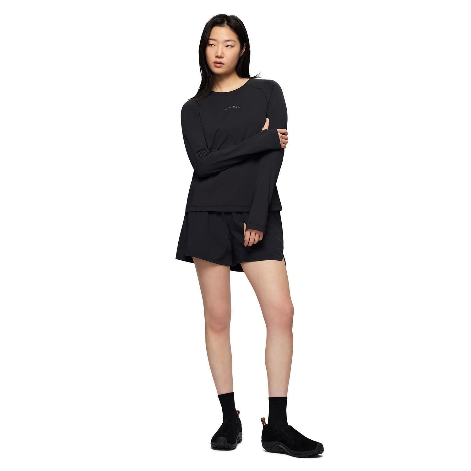 Polera ML Mujer Safan Running Ls Raglan Negro-4