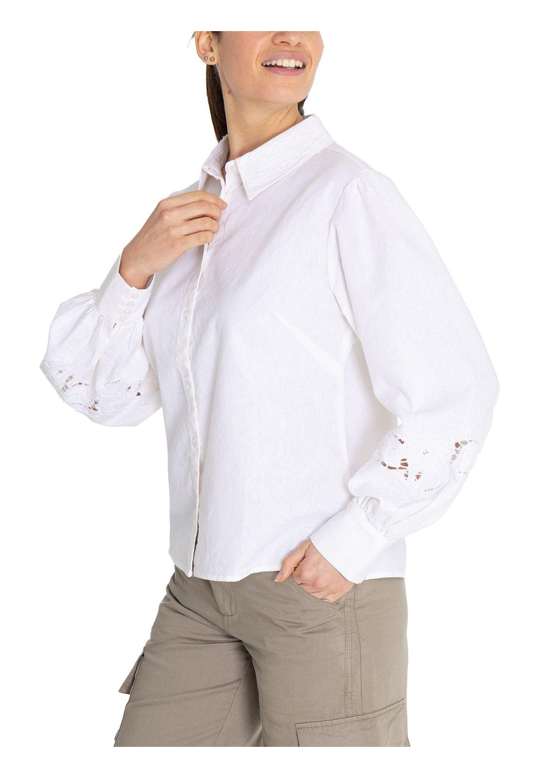 Blusa Algodón Orgánico Blanco Carla Mujer -5