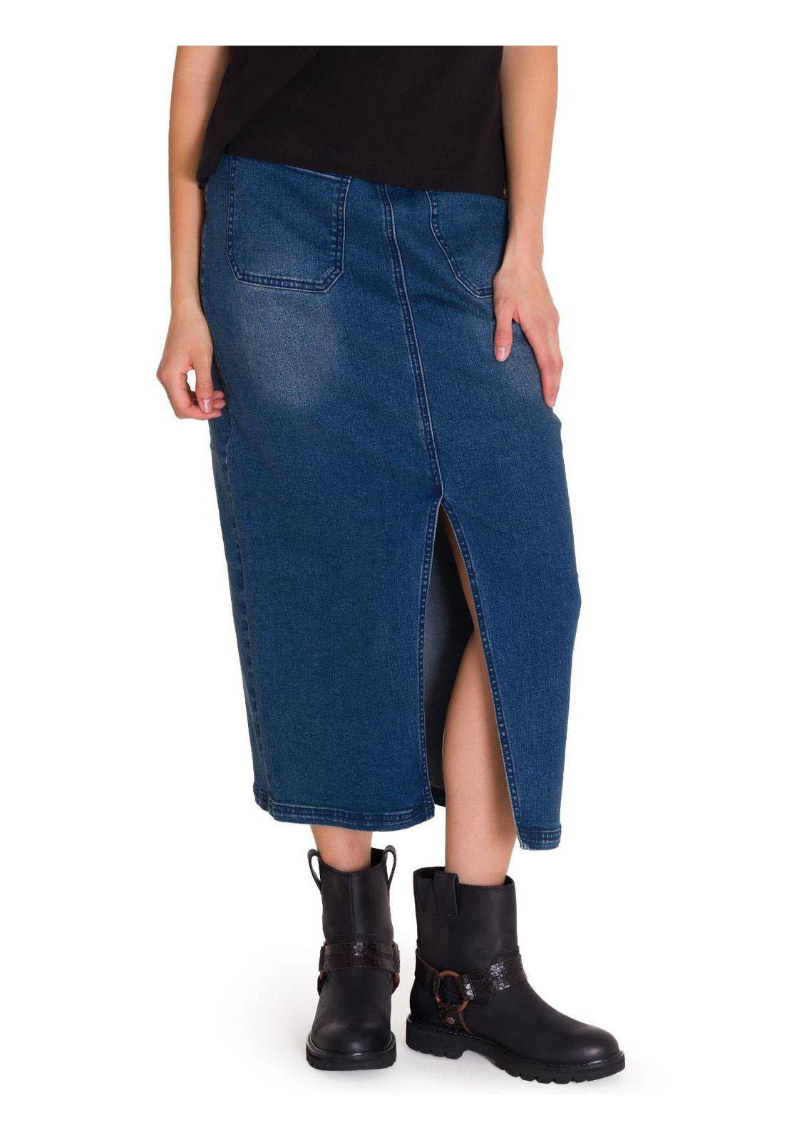 Falda Casual Carpenter Maxi Mujer Denim-0