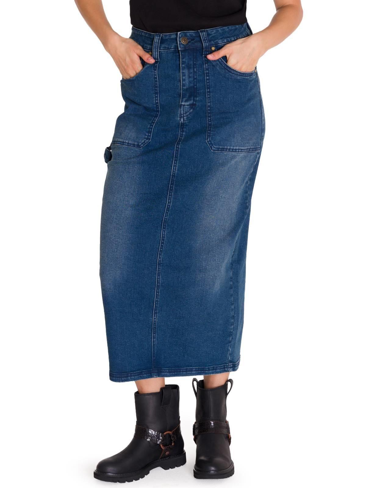 Falda Casual Carpenter Maxi Mujer Denim-5