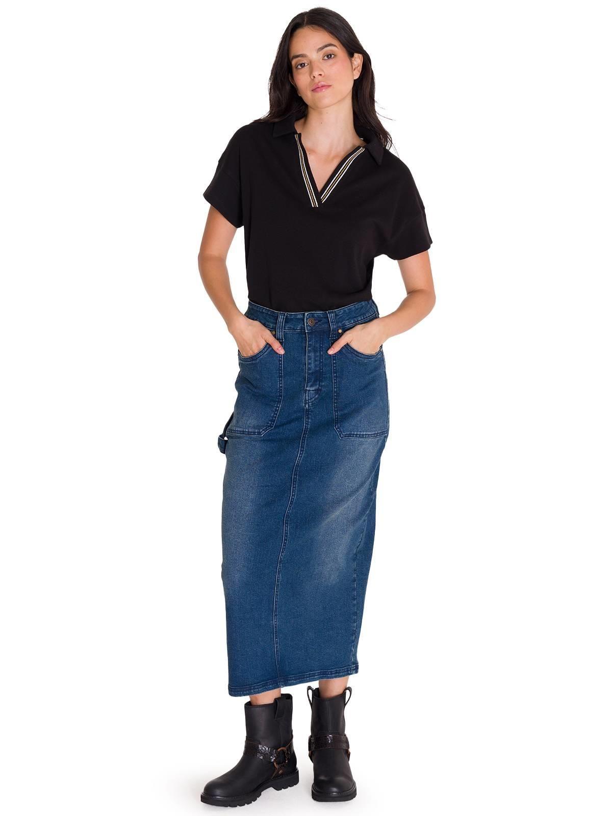 Falda Casual Carpenter Maxi Mujer Denim-9