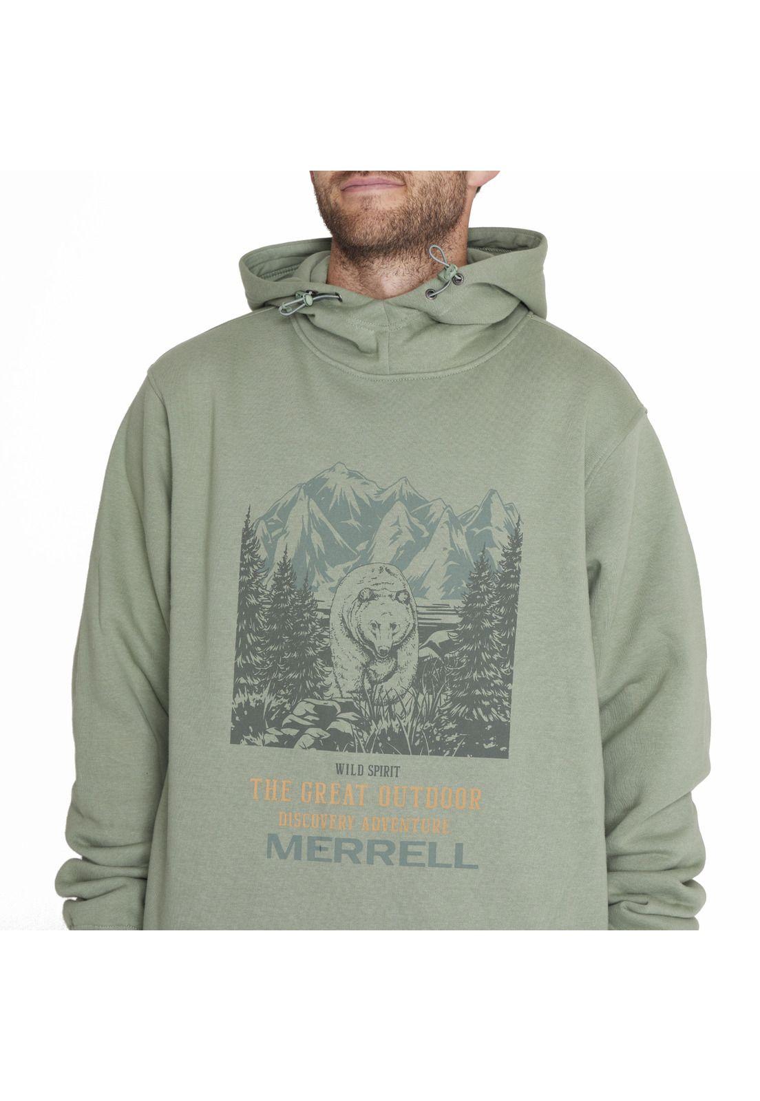 Polerón Sweatshirt With Hood Verde Hombre-4