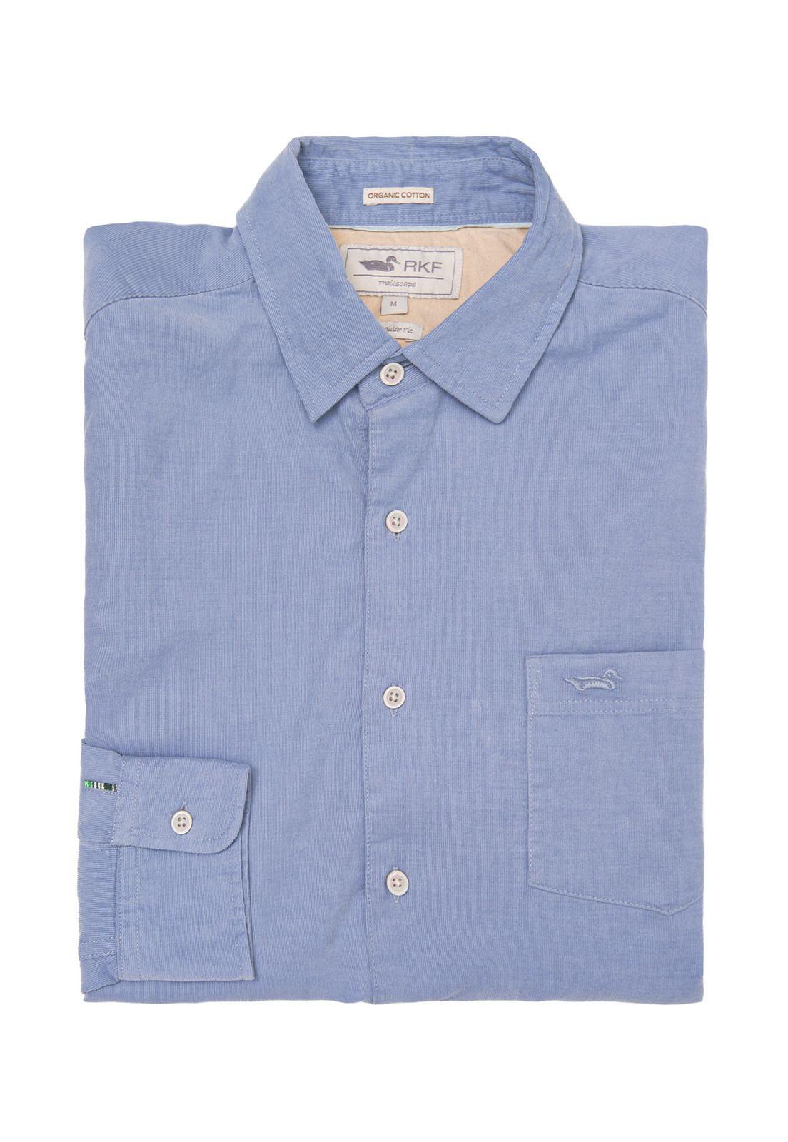Camisa M/L Hombre Corduroy Azul-3