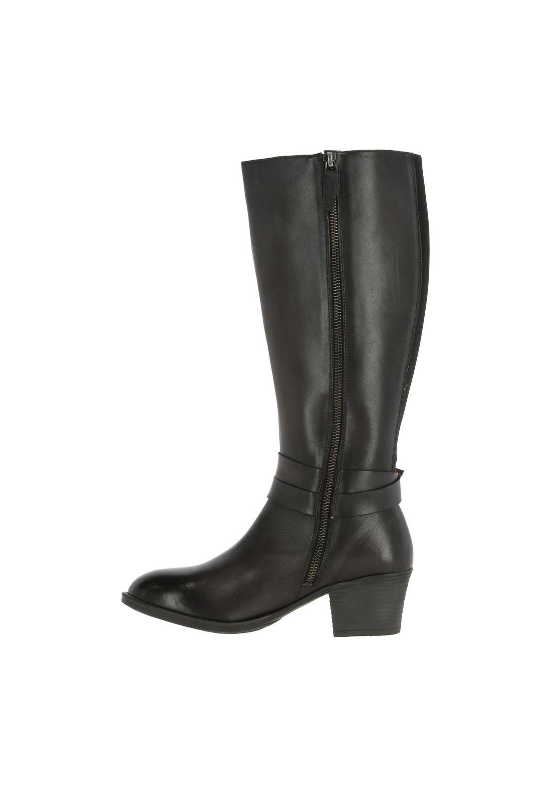 Bota Cuero Mujer Rena Negro-3