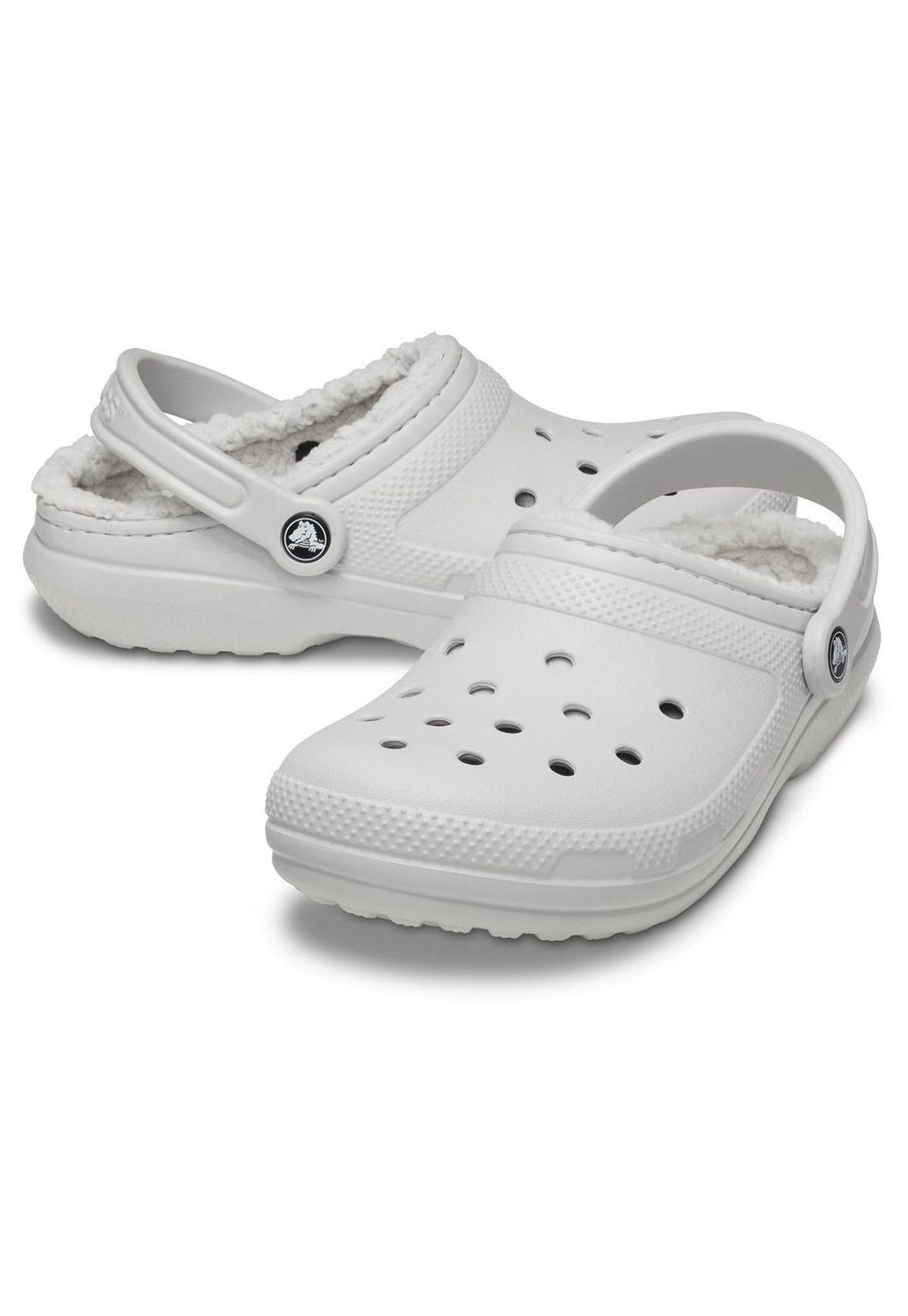 Zueco Crocs Mujer Classic Lined Clog Gris-3