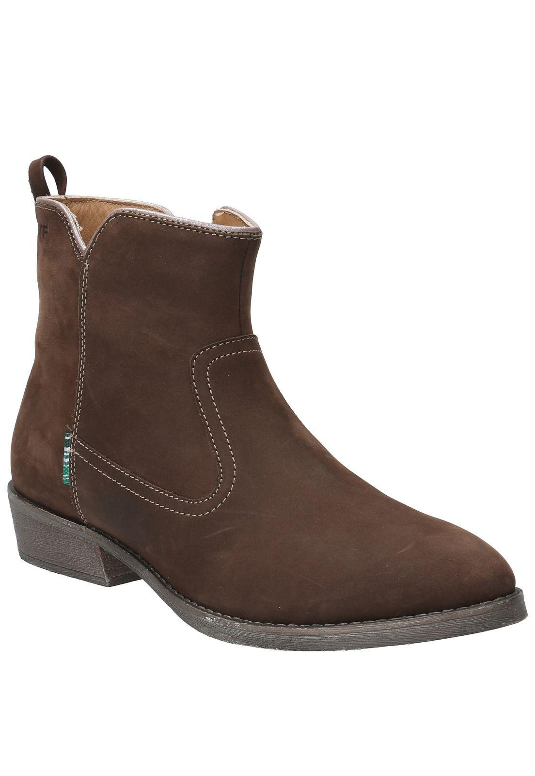 Botín Cuero Mujer Tucson Café Oscuro-1