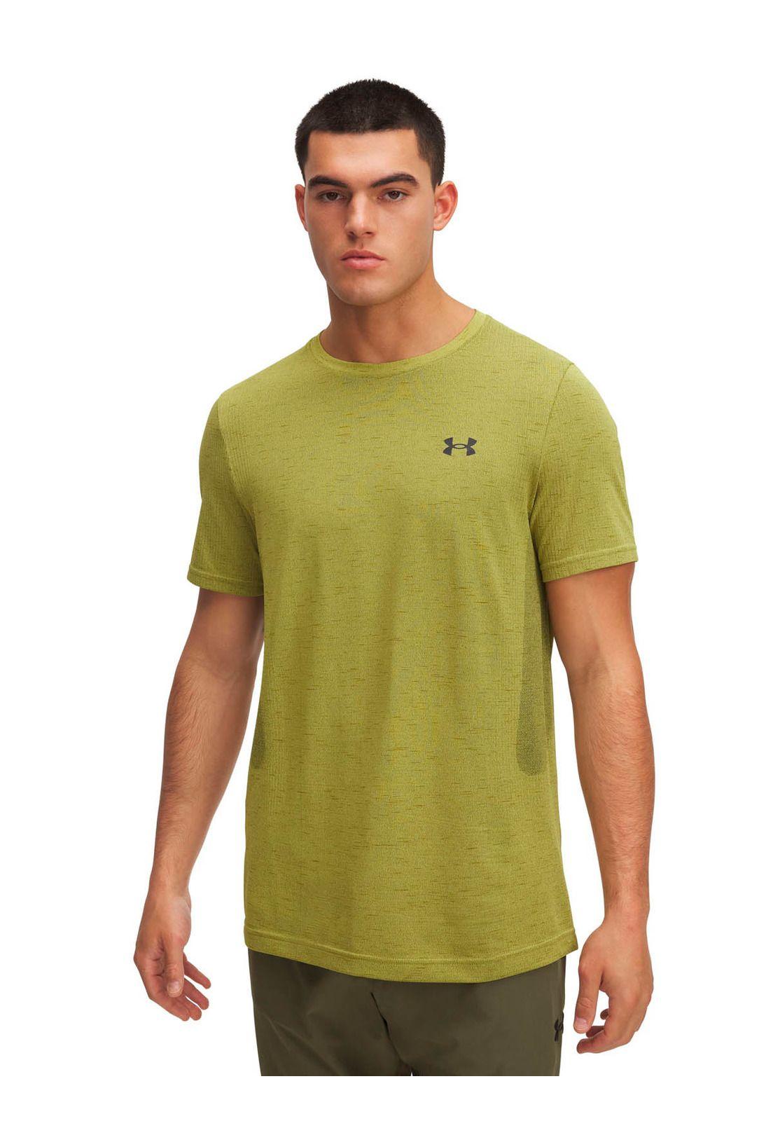 Polera Manga Corta Training  hombre Vanish Seamless amarillo -0