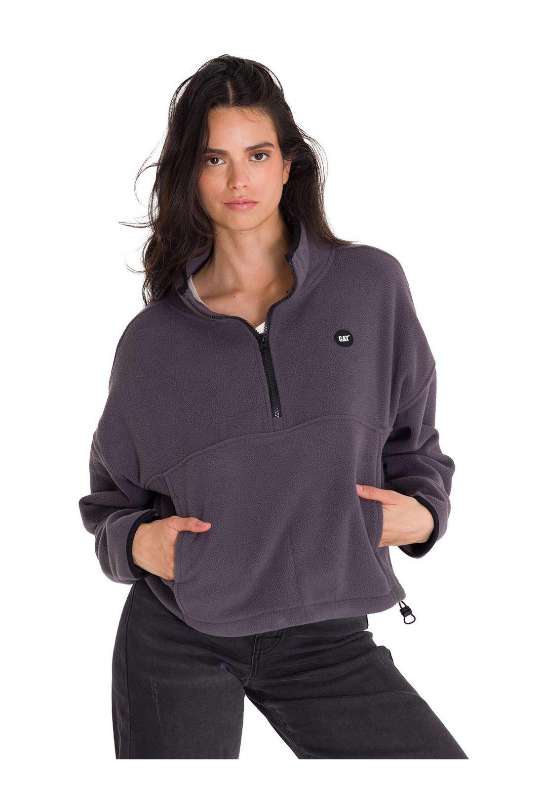 Polar Boxy Ovs Half Zip Mujer Gris Osuro-0
