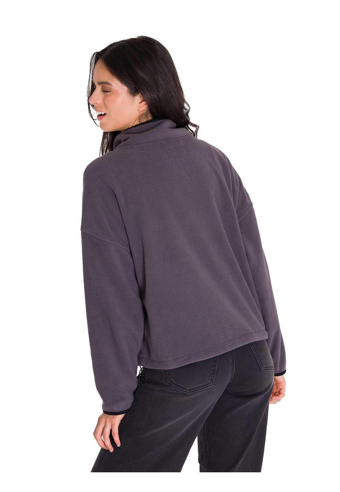 Polar Boxy Ovs Half Zip Mujer Gris Osuro-3
