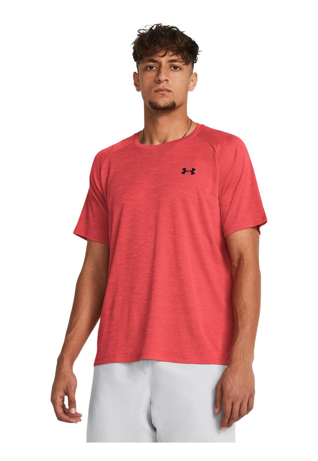 Polera manga corta UA Tech hombre Rojo-3