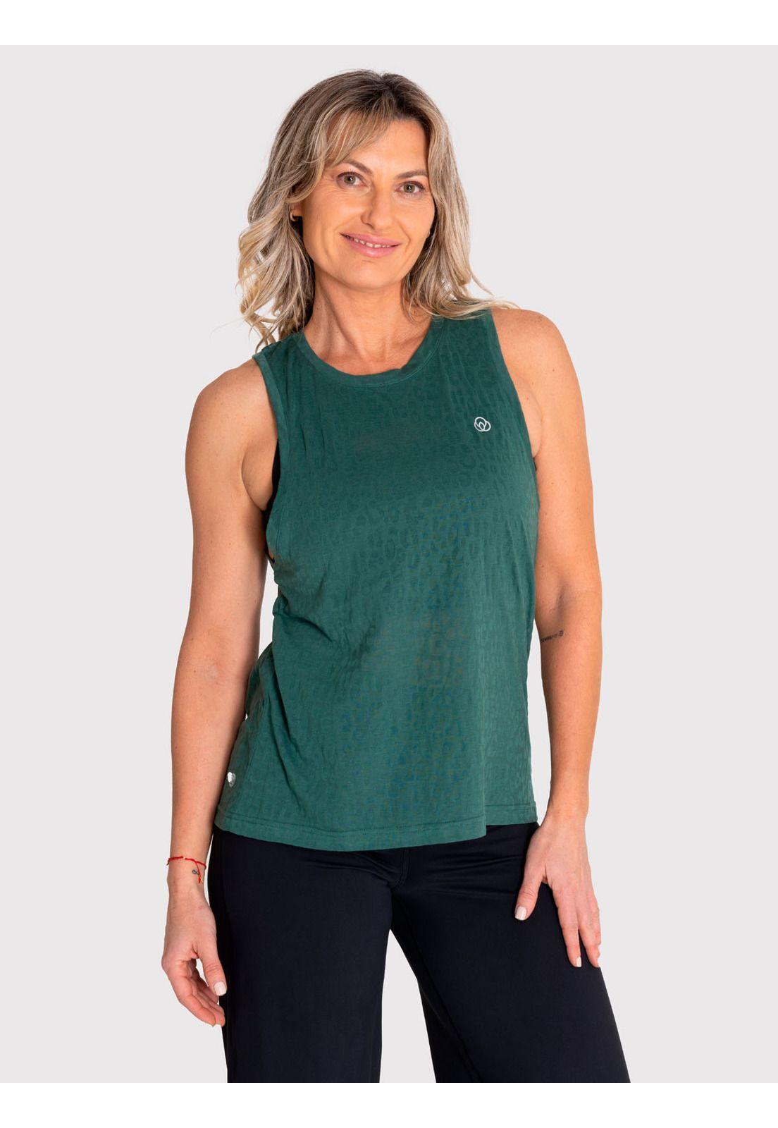 Polera deportiva Mujer Cheetah Tank Verde-0