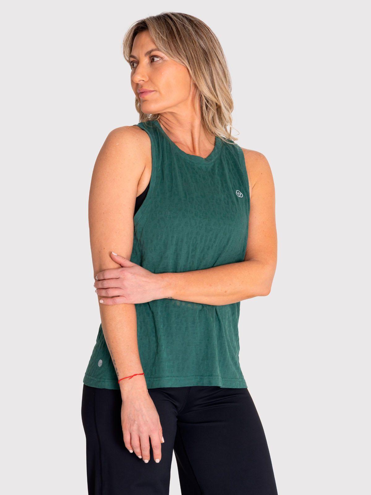 Polera deportiva Mujer Cheetah Tank Verde-2