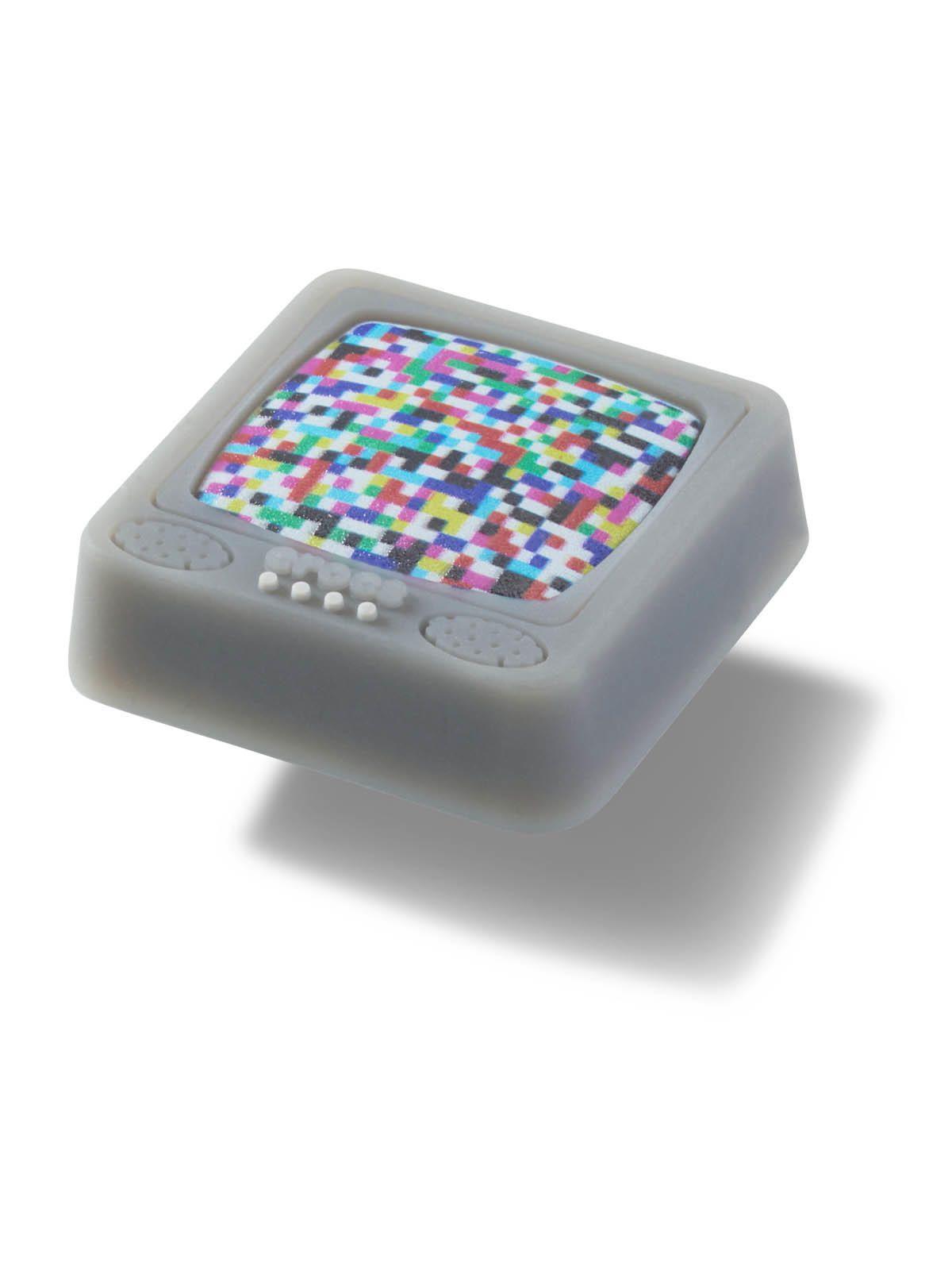 Jibbitz Televisor Pixelado con Luz Gris-2