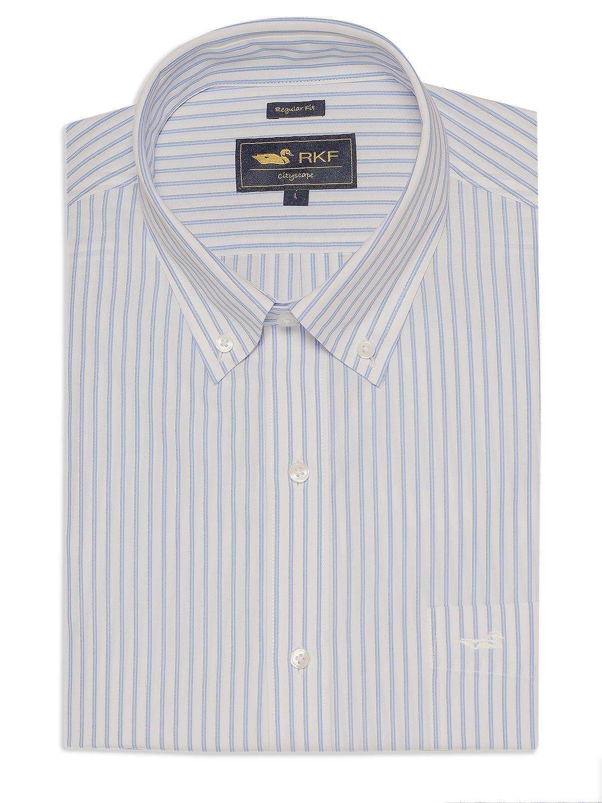 Camisa Cuello Button-Down Hombre WF Azul-0