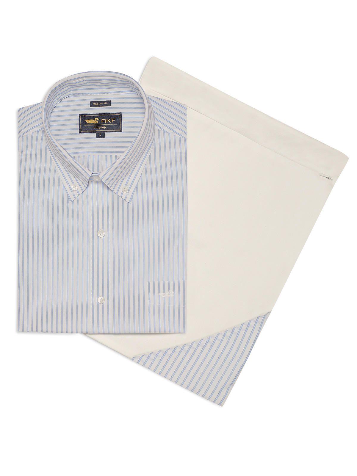 Camisa Cuello Button-Down Hombre WF Azul-5