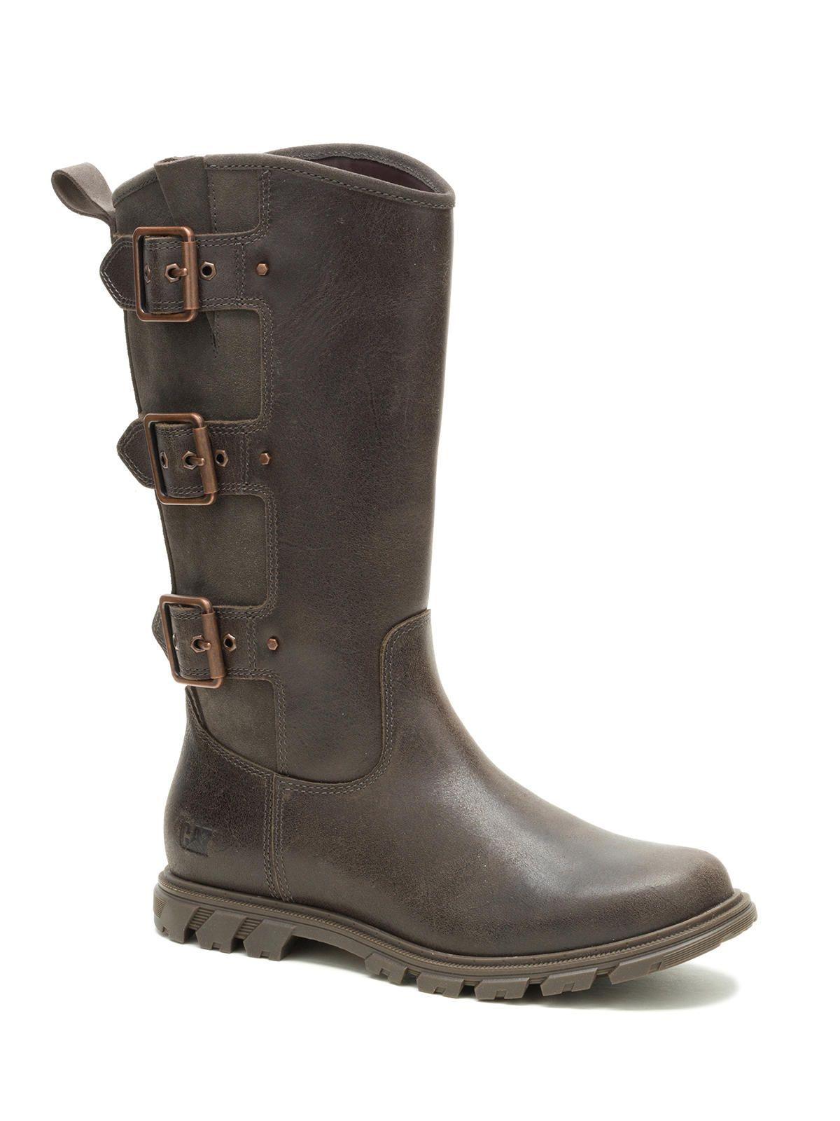 Bota Cuero Mujer Notion Buckle Café Oscuro-0