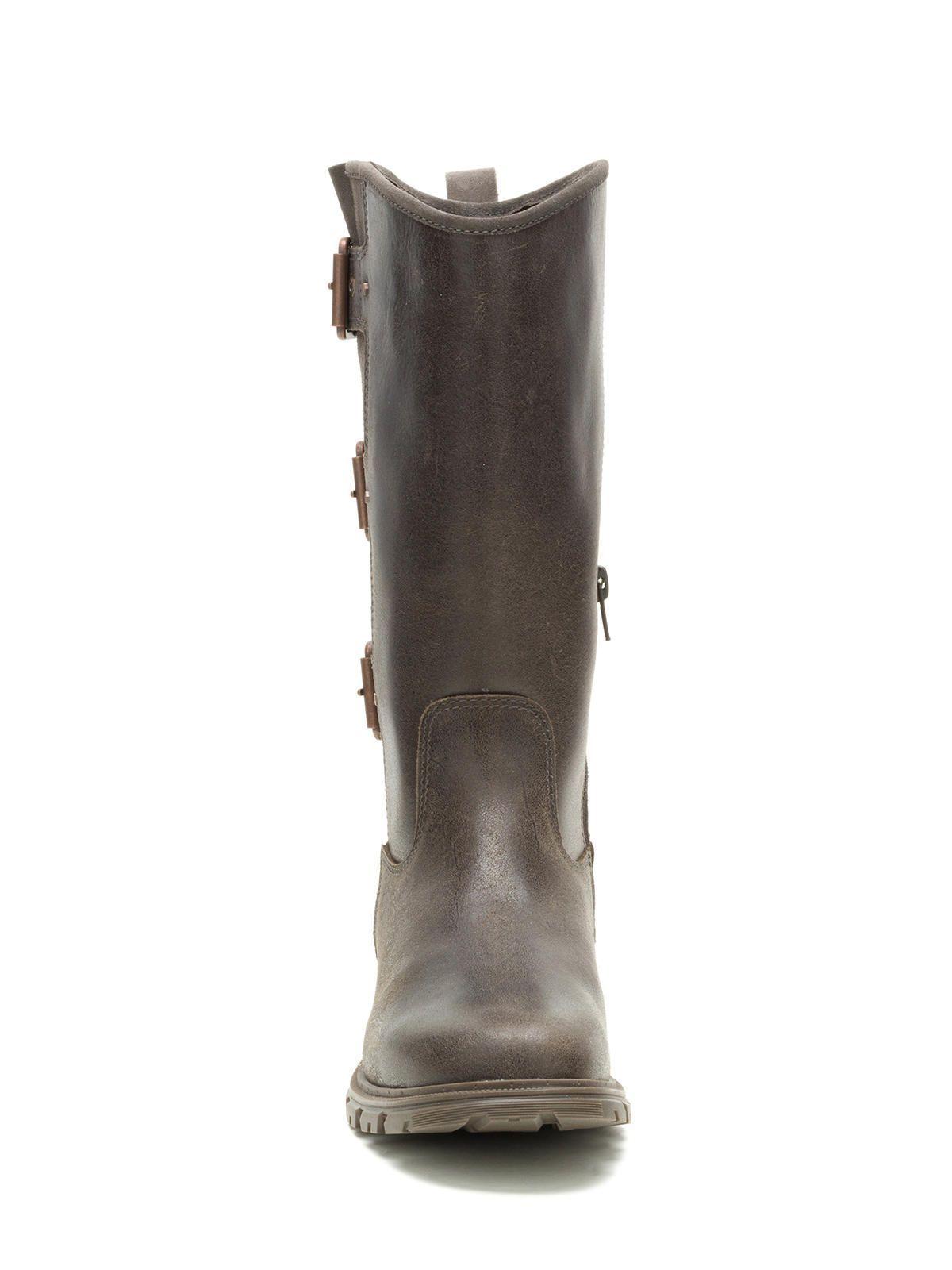 Bota Cuero Mujer Notion Buckle Café Oscuro-4