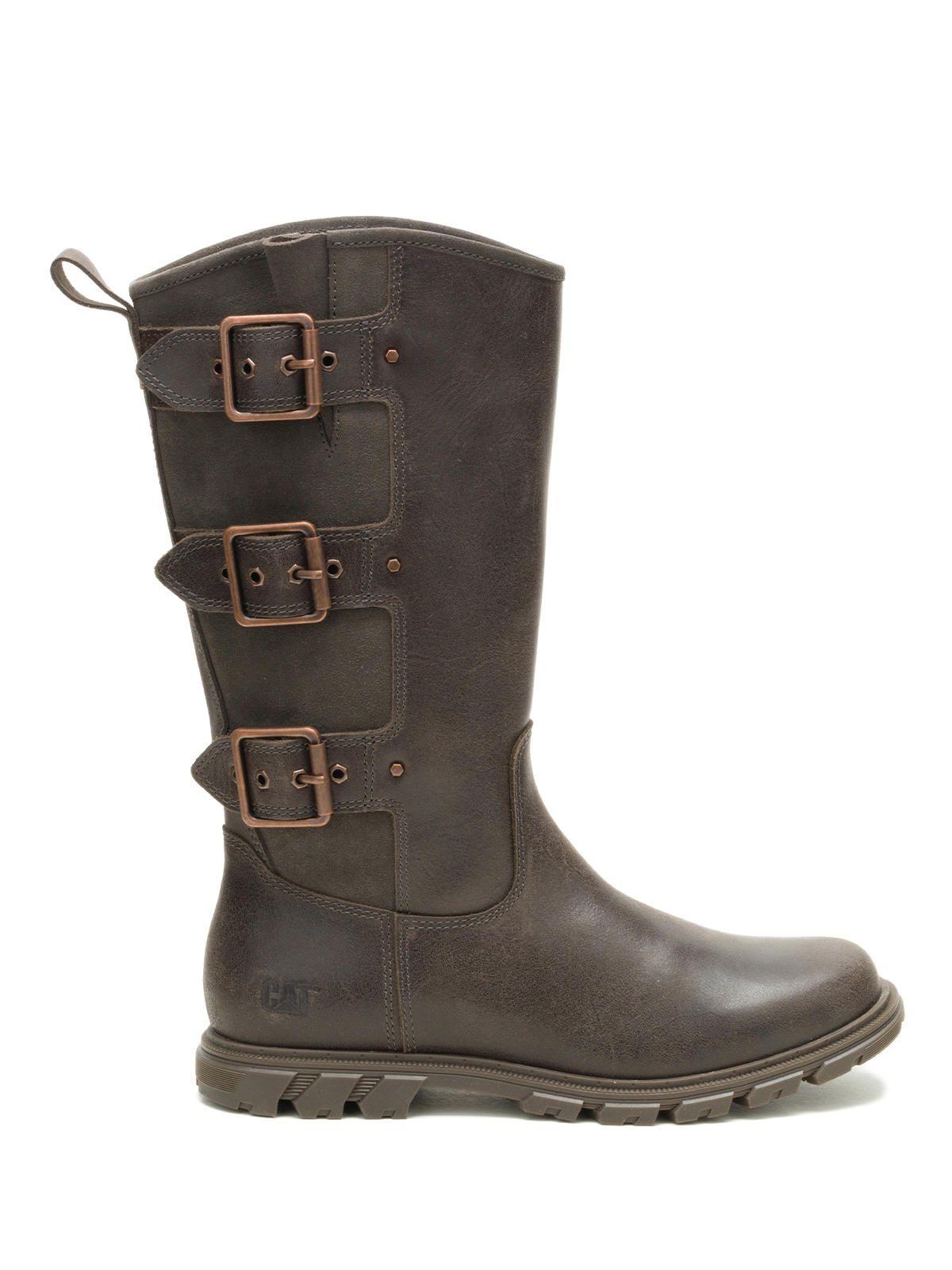 Bota Cuero Mujer Notion Buckle Café Oscuro-1