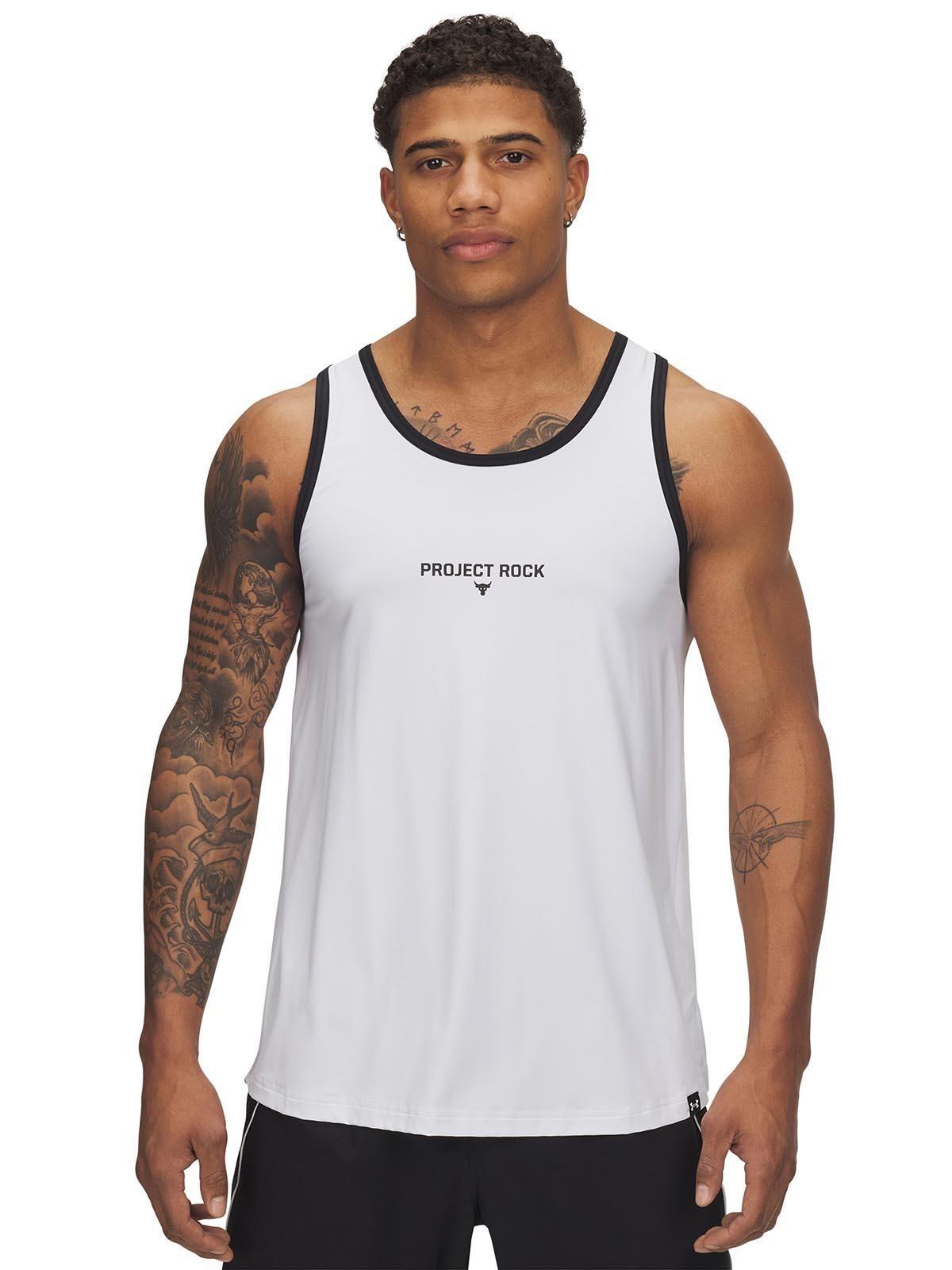 Polera Sin Mangas Ua Project Rock Iso-Chill Blanco Para-0