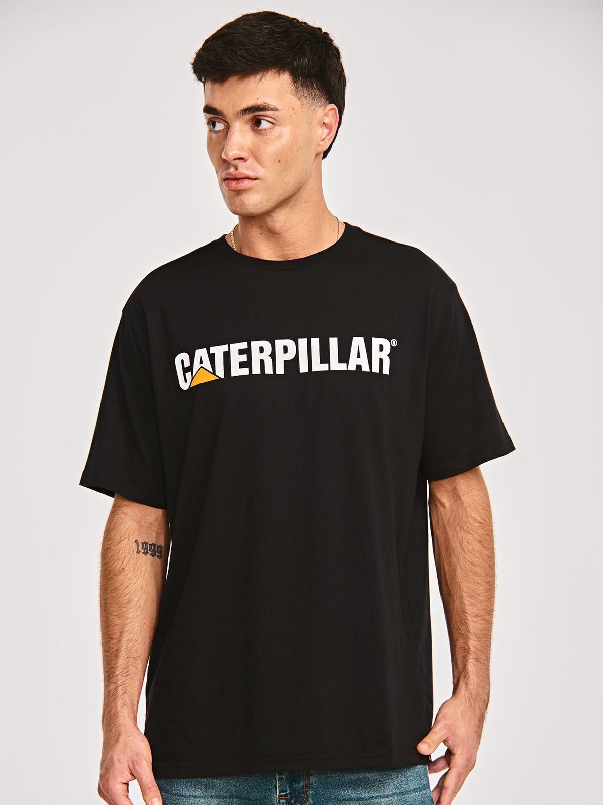 Polera Manga Corta Hombre Caterpillar LogoNegro-1