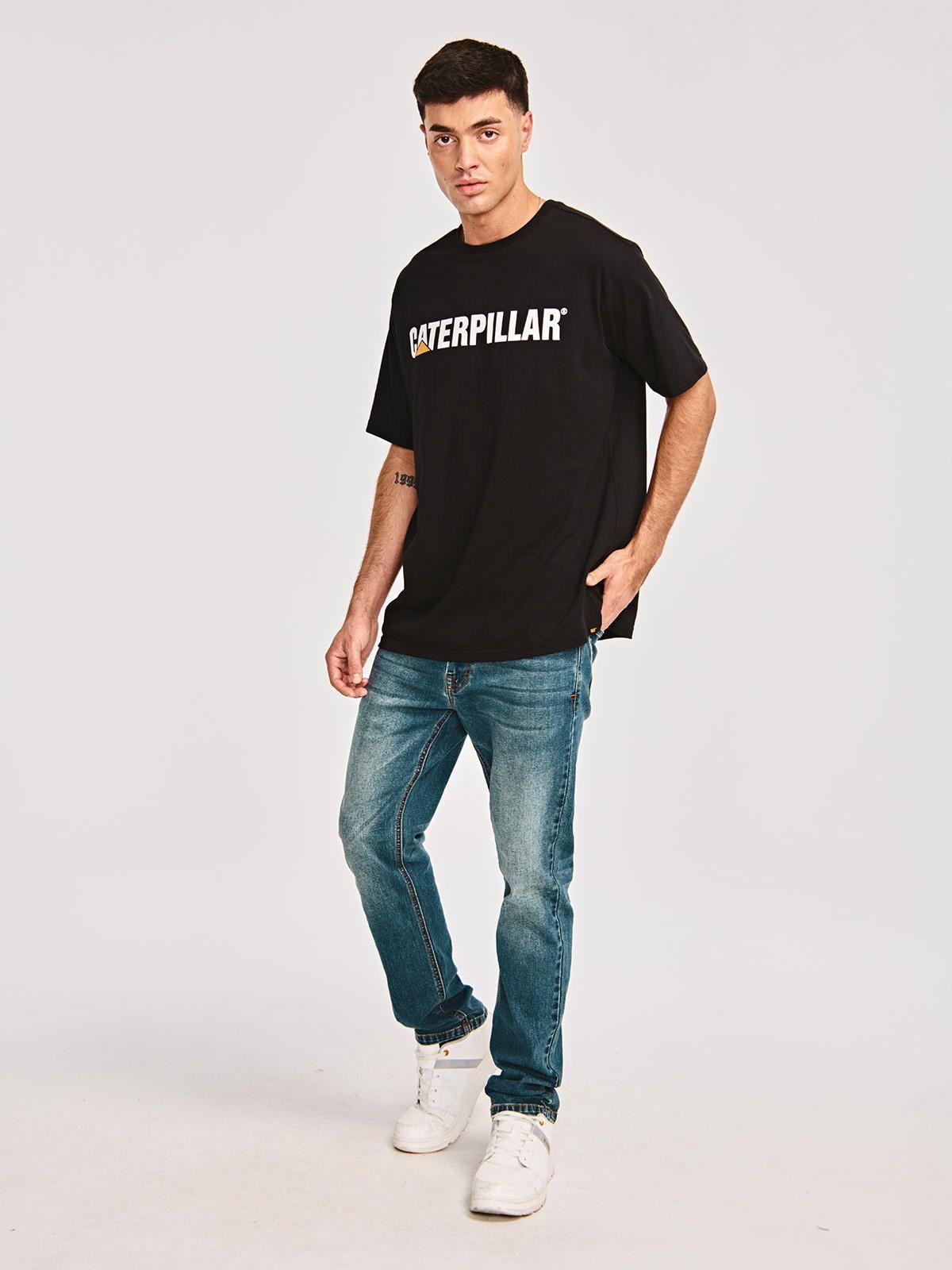 Polera Manga Corta Hombre Caterpillar LogoNegro-3