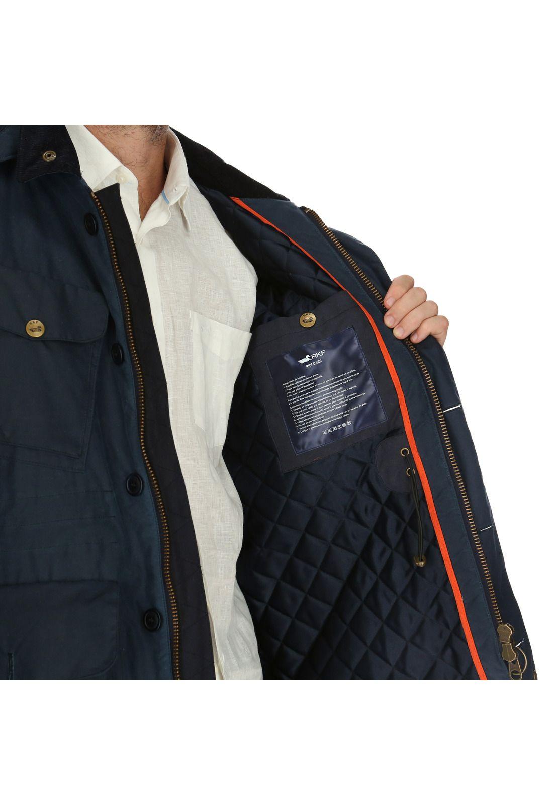 Chaqueta Algodón Encerado Rockford Azul-3