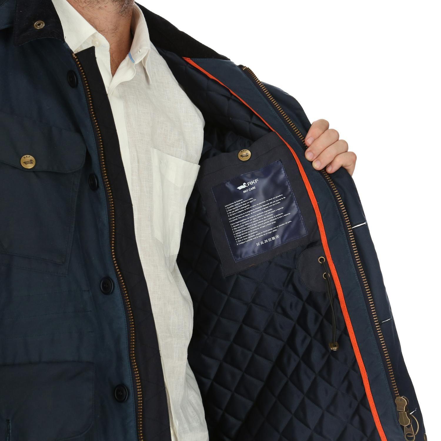 Chaqueta Algodón Encerado Rockford Azul-3