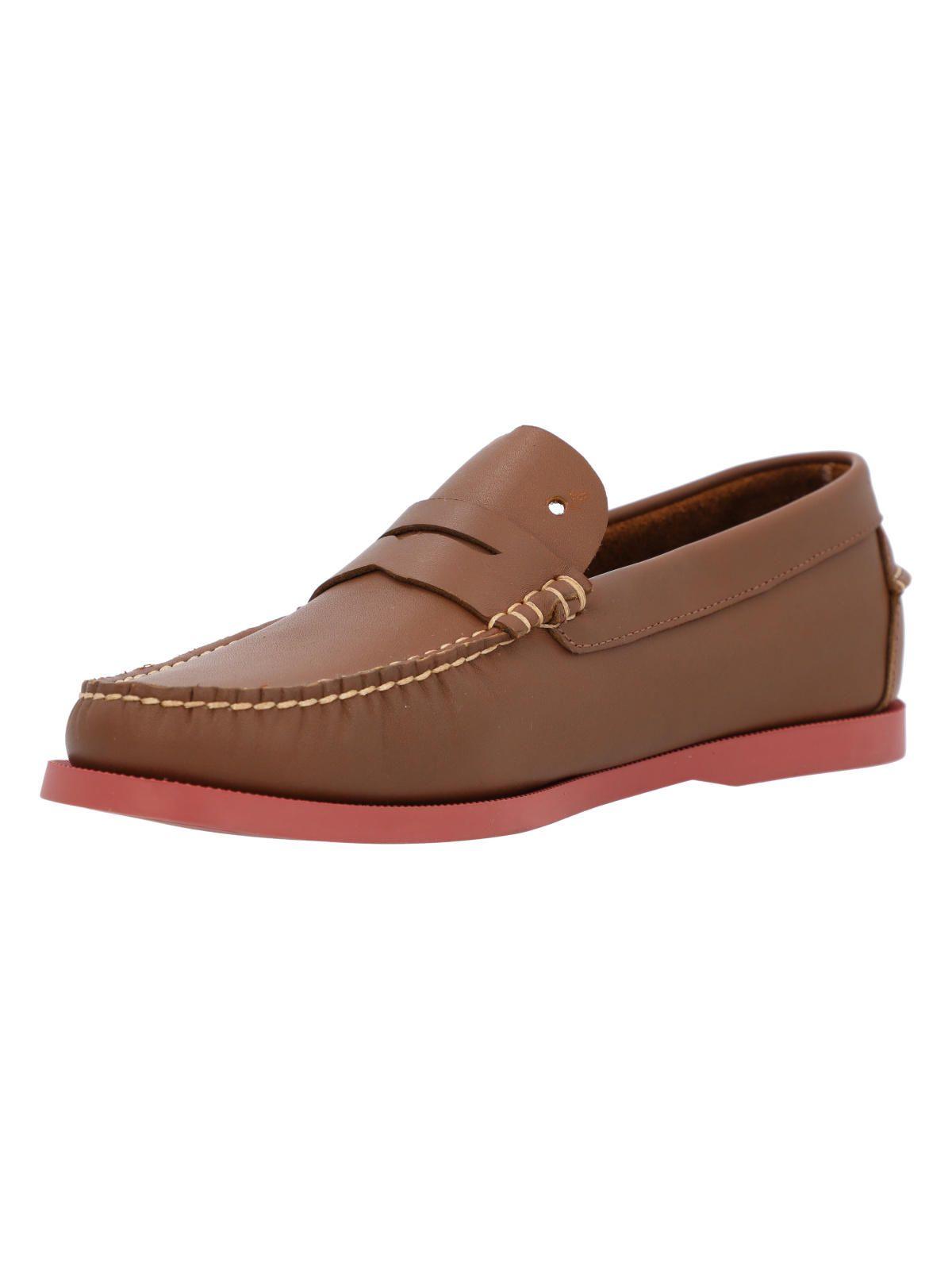 Mocasin Cuero Hombre Boat Mask Café-4