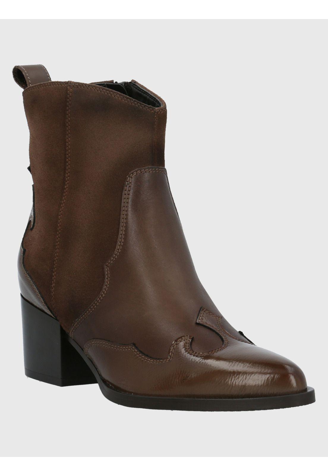 Botín Cuero Mujer Cassaandra Taupe-0