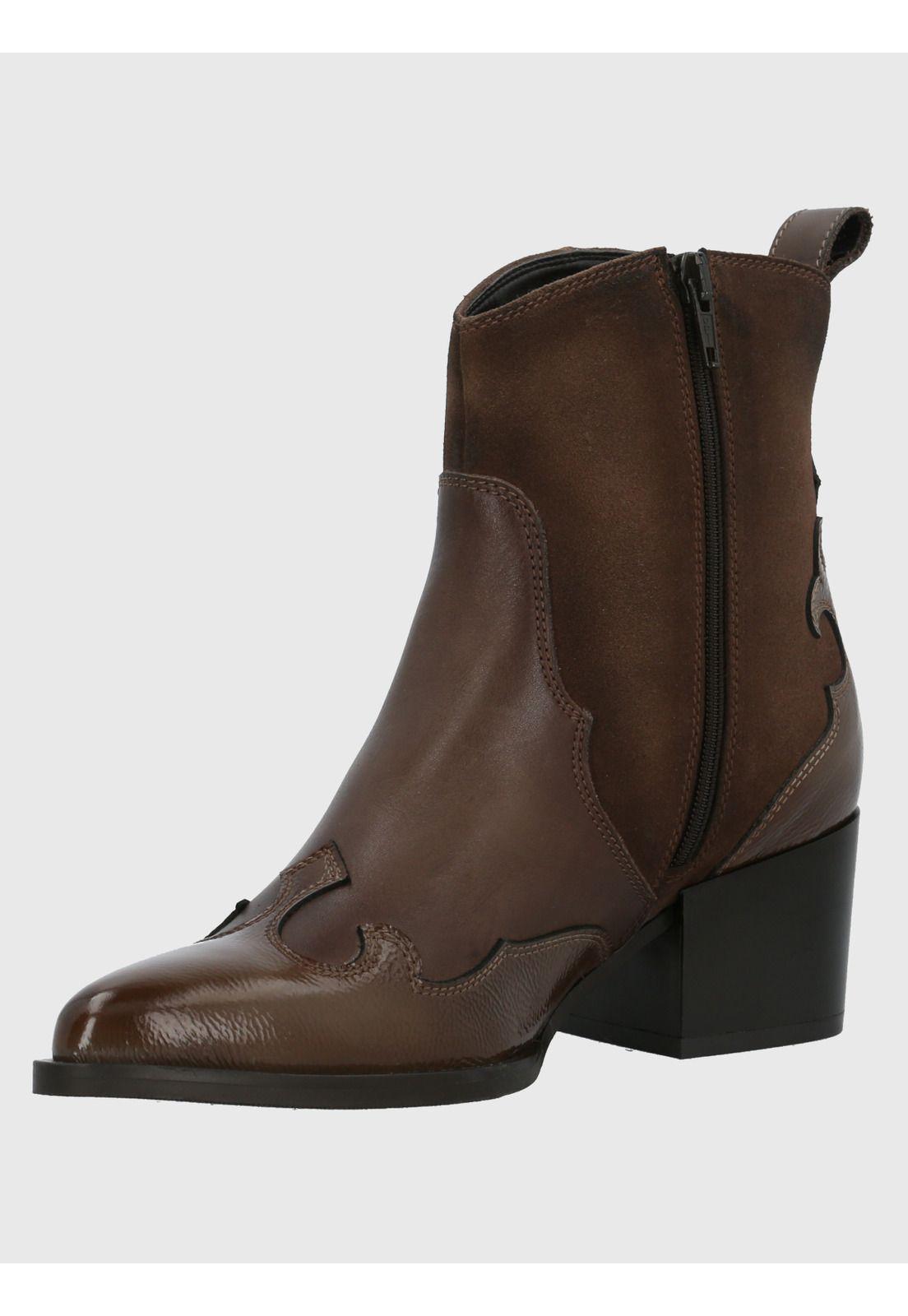 Botín Cuero Mujer Cassaandra Taupe-5