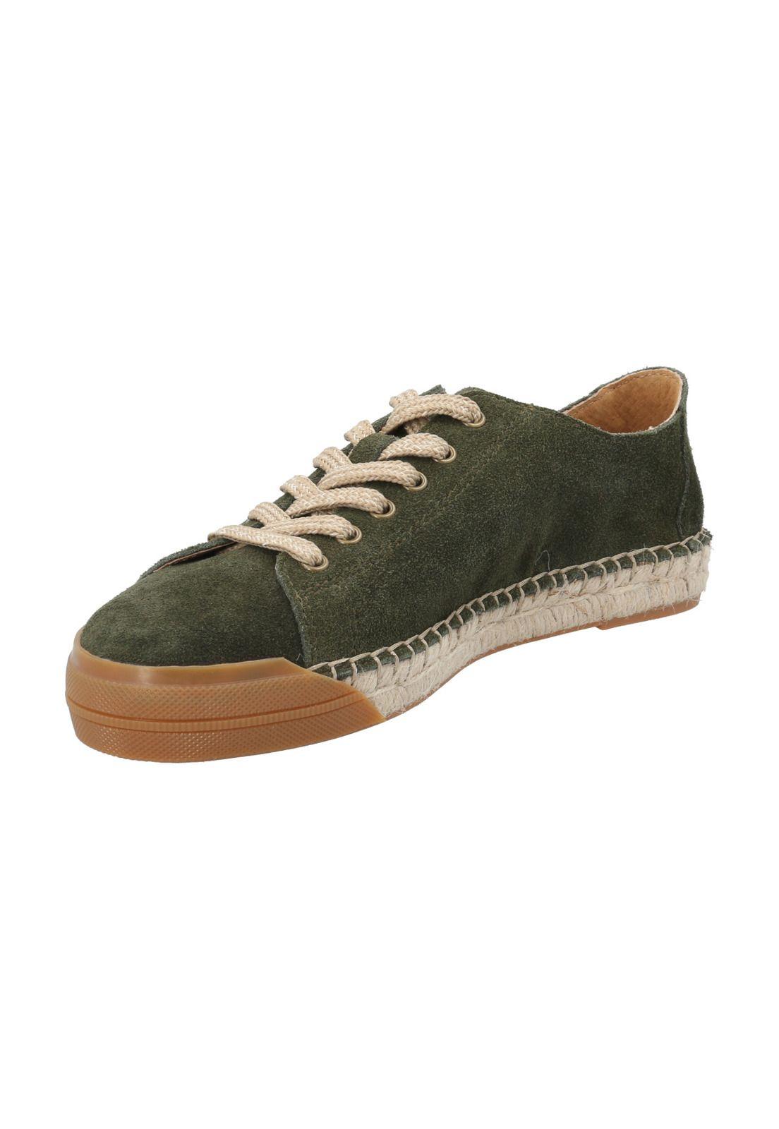 Zapatilla Cuero Mujer Fontaine Verde-4