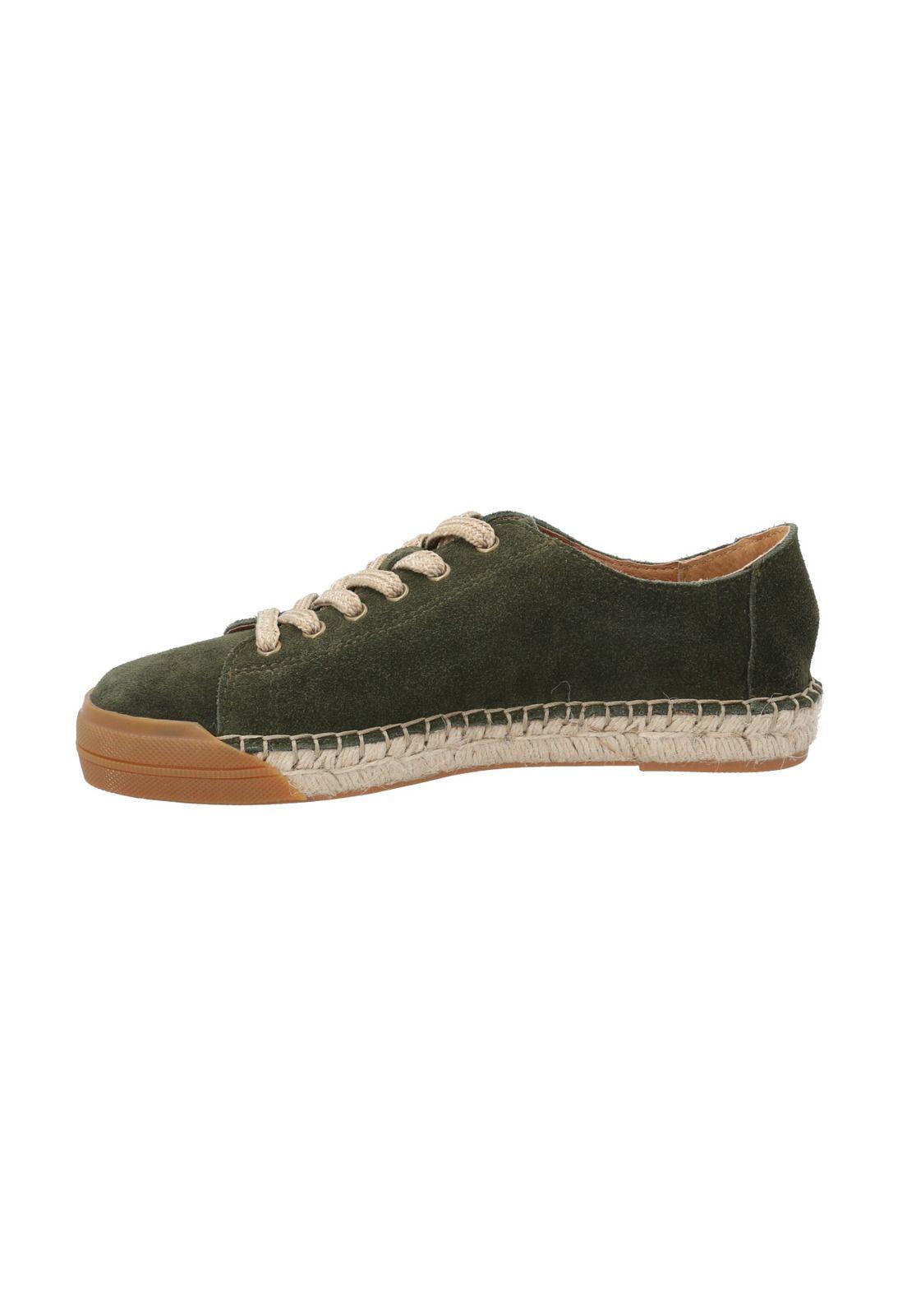 Zapatilla Cuero Mujer Fontaine Verde-5