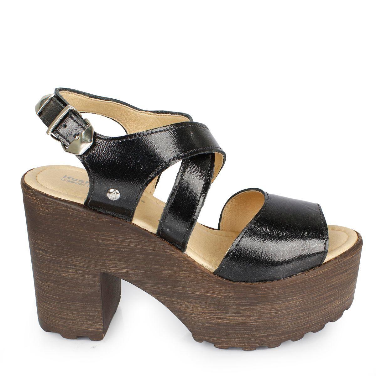 Sandalia Mujer Cuero Helena Negro-1