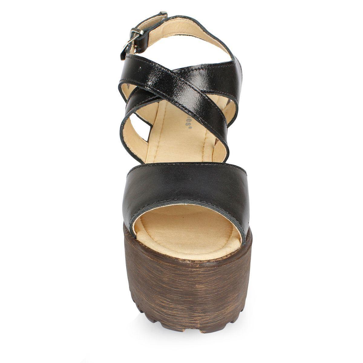 Sandalia Mujer Cuero Helena Negro-4